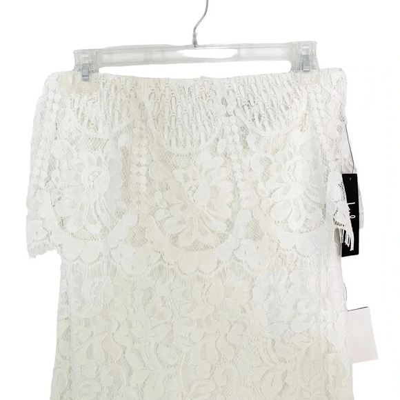 NWT Lulus Delia White Lace Strapless Midi Dress Bridal Party Size S - Picture 5 of 13